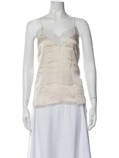 Pre-owned Iro Silk V-neck Top In Neutral