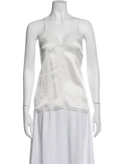 Pre-owned Iro Silk V-neck Top In Neutrals