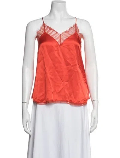 Pre-owned Iro Silk V-neck Top In Orange