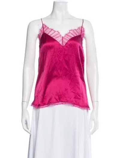 Pre-owned Iro Silk V-neck Top In Pink