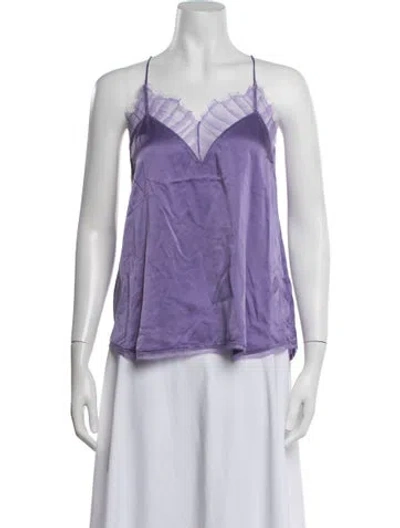 Pre-owned Iro Silk V-neck Top In Purple