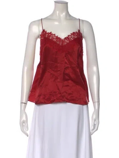 Pre-owned Iro Silk V-neck Top In Red