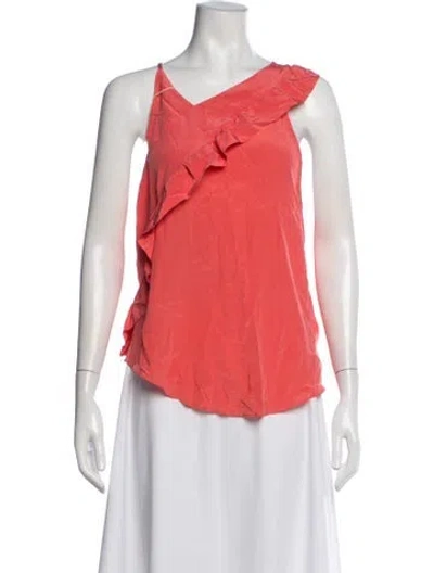 Pre-owned Iro Silk V-neck Top In Red