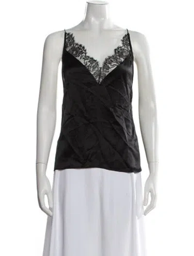 Pre-owned Iro Silk V-neck Top W/ Tags In Black
