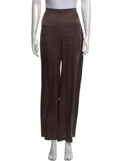 Pre-owned Iro Silk Wide Leg Pants In Brown