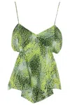 Iro Fluid Top With Vibrant Bubble Print In Green Multico