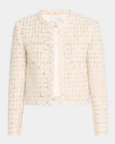 Iro Simanaspe Metallic Check Jacket In Ecrusilver