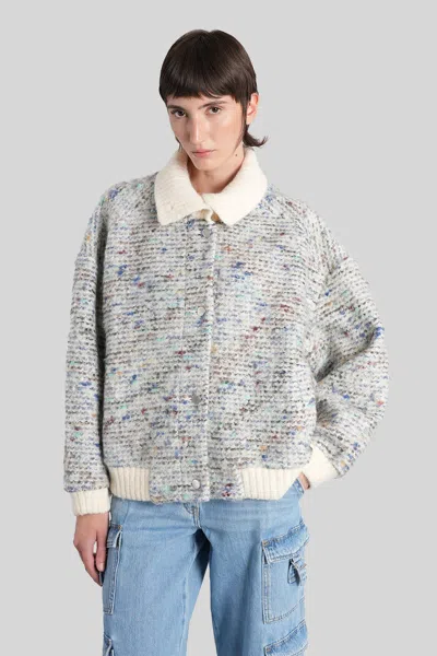 Iro Simone Casual Jacket In Multicolor Acrylic In Gray