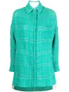 Iro Single-breasted Knitted Coat In Grün