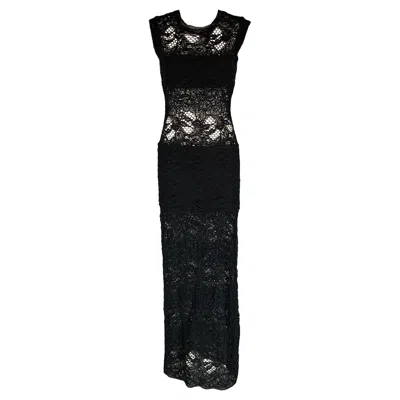 Pre-owned Iro Size M Black Cotton Blend Lace Shift Dress