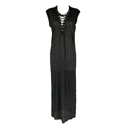 Pre-owned Iro Size S Black Linen Solid Shift Dress
