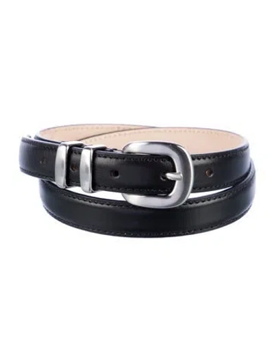 Pre-owned Iro Skinny Calf Leather Belt In Black