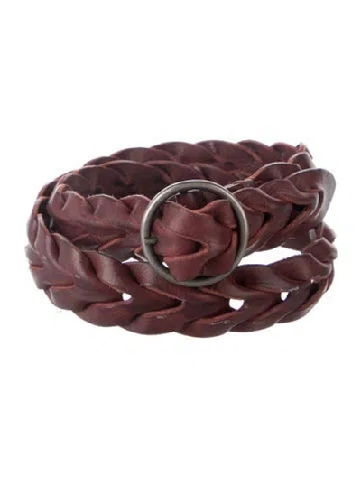Pre-owned Iro Skinny Leather Belt In Burgundy