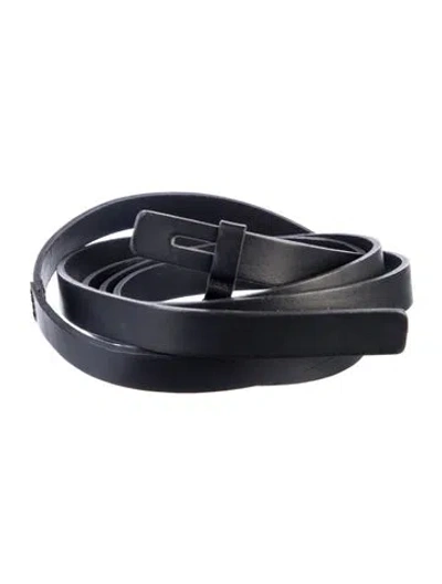 Pre-owned Iro Skinny Leather Belt W/ Tags In Black