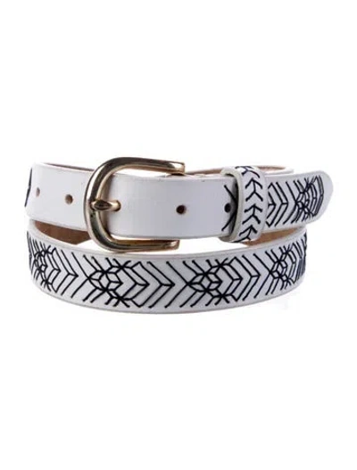 Pre-owned Iro Skinny Leather Belt In White