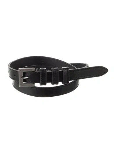 Pre-owned Iro Skinny Leather Waist Belt In Black