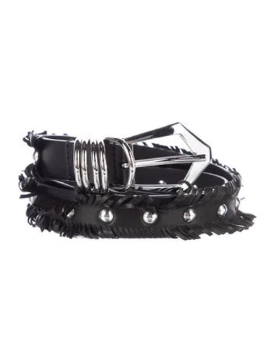 Pre-owned Iro Skinny Leather Waist Belt In Black