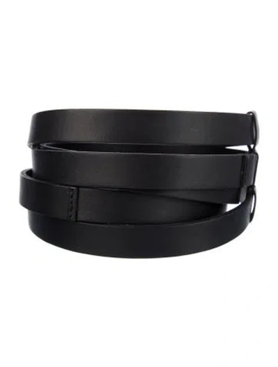 Pre-owned Iro Skinny Leather Waist Belt W/ Tags In Black