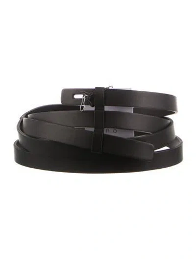 Pre-owned Iro Skinny Leather Waist Belt W/ Tags In Black
