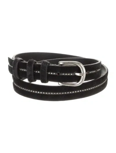 Pre-owned Iro Skinny Ponyhair Belt In Black