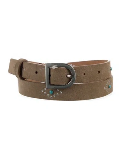 Pre-owned Iro Skinny Suede Belt In Neutrals