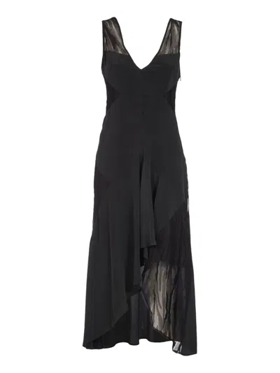 Iro Sleeveless Asymmetrical Midi Dress In Black