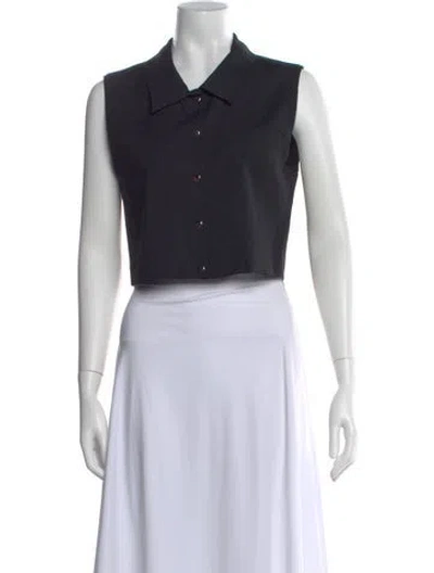 Pre-owned Iro Sleeveless Crop Top In Black
