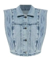 Iro Rosye Broderie-anglaise Denim Jacket In Blue