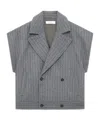Iro Pinstripe Double-breasted Gilet In Gray