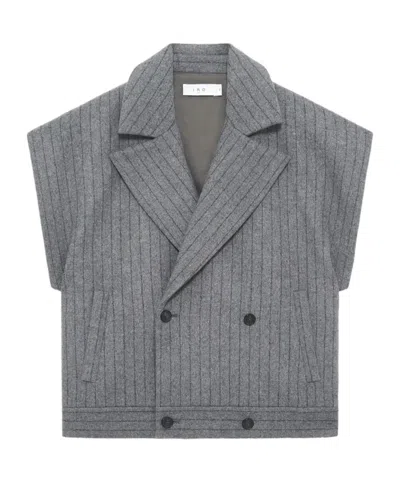 Iro Pinstripe Double-breasted Gilet In Gray