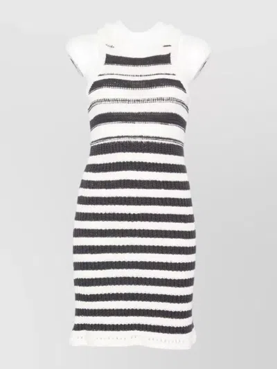 Iro Sleeveless Knit Dress Knee Length Stripes In Multi