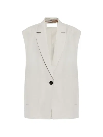 Iro Sleeveless Notched-lapels Jacket In Neutral