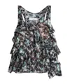 Iro Ruffled Abstract-print Top In Black