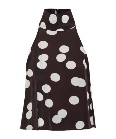 Iro Dreah Polka-dot Top In Brown