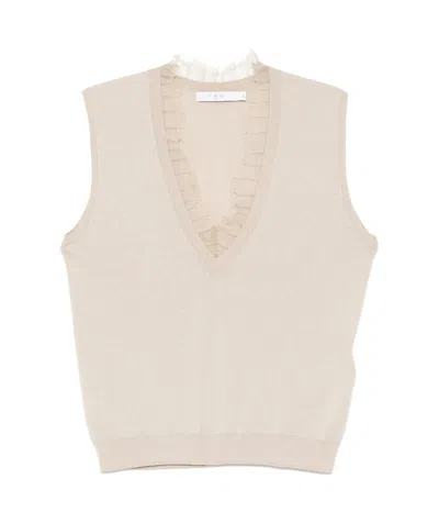 Iro Sleeveless Top In Light Beige