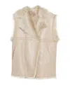 Iro Fur-trimmed Leather Vest In Neutral