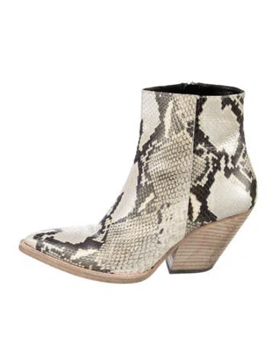 Pre-owned Iro Snakeskin Animal Print Boots In Neutrals