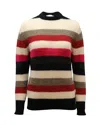 Iro Solal Ribbed Striped Small Sweater In Multicolor Acrylic In Multi