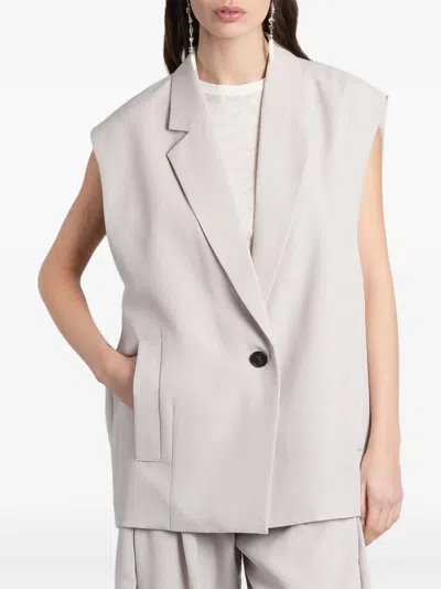 Iro Soledad Sleeveless Notched-lapels Jacket In Gray