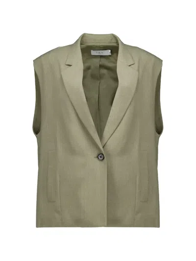 Iro Soledad Sleeveless Oversize Jacket In Green