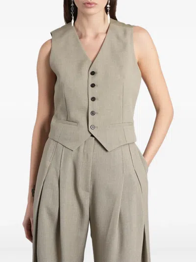 Iro Sonnie Button-up Waistcoat In Brown