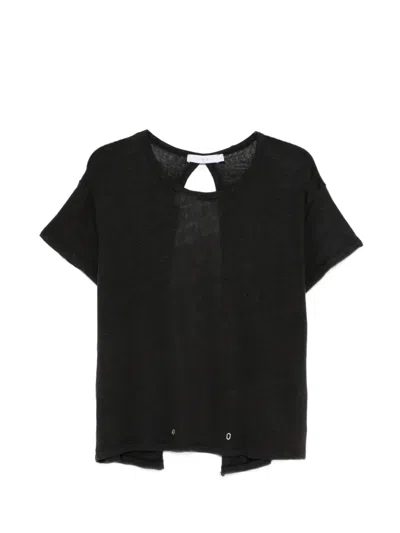 Iro Sorenza Open-back T-shirt In Black