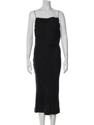 Pre-owned Iro Sorphea Midi Length Dress In Black