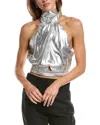 Iro Sorya Silk-blend Top In Metallic