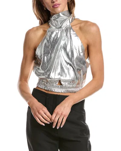 Iro Sorya Silk-blend Top In Metallic