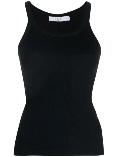 Iro Spaghetti-straps Cotton Top In Black
