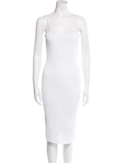 Pre-owned Iro Square Neckline Knee-length Dress In White
