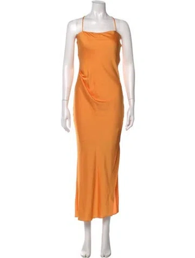 Pre-owned Iro Square Neckline Long Dress W/ Tags In Orange