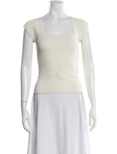 Pre-owned Iro Square Neckline Short Sleeve Top In Neutral