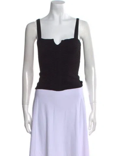 Pre-owned Iro Square Neckline Sleeveless Crop Top In Black